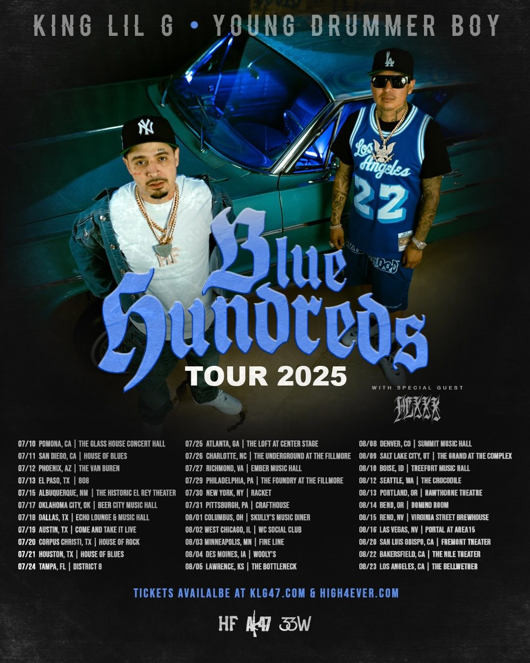 King Lil G Blue Hundreds Tour Poster
